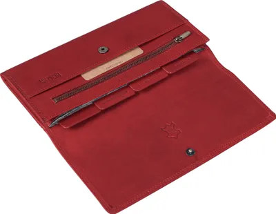 Produktbild von Benthill Leder Reisebrieftasche - Schmale Dokumententasche - RFID Echt Leder Geldbörse / Travel Wallet - Reise Portemonnaie
