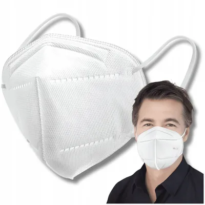 A man wearing a face mask, with a separate image of a face mask in the background.
