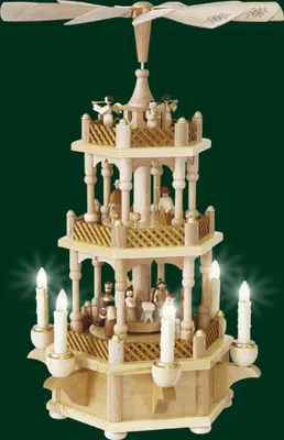 Produktbild von 3-stöckige Pyramide Christi Geburt natur (45cm) von Richard Glässer