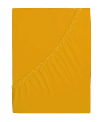 Zdjęcie produktu dla B.E.S. PETROVICE prześcieradło z czesanej bawełny jersey MAKO 160 × 200 cm, głęboki żółty
