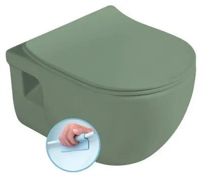 Zdjęcie produktu dla BRILLA WC, 36,5x53 cm, zielony mat, bez obręczy