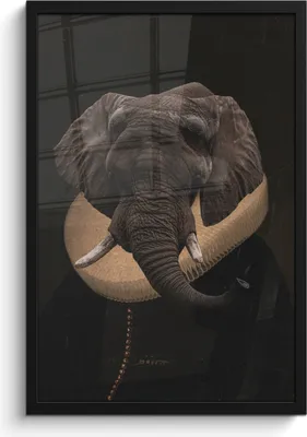 Produktbild von MuchoWow® MuchoWow® Gerahmtes Poster Alte Meister - Ölgemälde - Elefant 40x60 cm - Poster mit zchwarzem Bilderrahmen - Papierdruck - Wandbilder