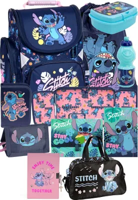 Obrázek produktu pro 10dílná sada školních tašek Lilo a Stitch Batoh Penál Sportovní taška Láhev na pití Krabička na svačinu Školní taška Batoh pro dívky