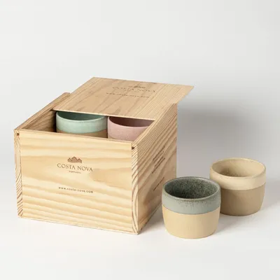 Productafbeelding van Casafina Arenito koffiekopjes, cadeauverpakking, set van 8, meerkleurig, in houten doos