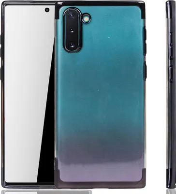 Immagine prodotto di Custodia per cellulare Samsung Galaxy Note 10, colore nero, trasparente, in TPU (silicone), con protezione posteriore