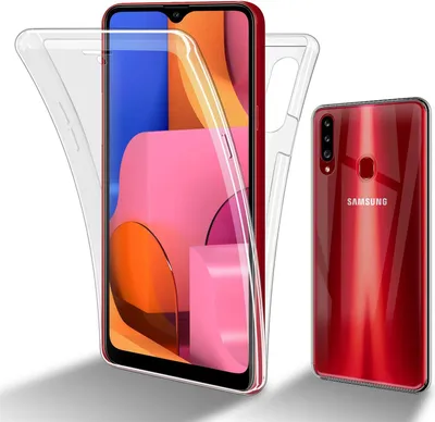 Produktbild von Cadorabo Schutzhülle für Samsung Galaxy A20s Hülle in natur 360° Etui Full Body Handyhülle Cover Case