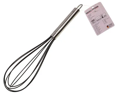 Image de Fackelmann Fouet, fouet avec partie fonctionnelle en inox & silicone, ustensile de cuisine pour poêles et casseroles à revêtement (couleur : argent)