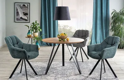 Immagine prodotto di Tavolo da pranzo Tavolo da cucina Tetis 100x100x76cm rovere nero