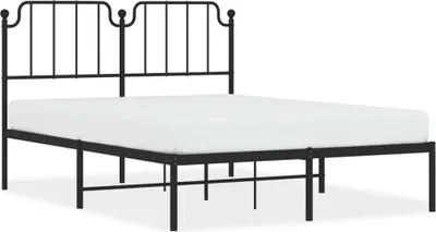 Productafbeelding van vidaXL Bedframe met hoofdeinde, zwart metaal, 140x190 cm