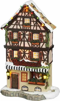 Produktbild von Luville Weihnachtsdorf Elzas restaurant - 16x10x27 cm - Polyresin - Mehrfach