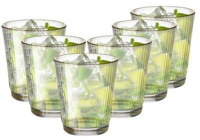 Produktbild von Set von 6 Wassergläsern - 350 ml - Mit Goldrand
