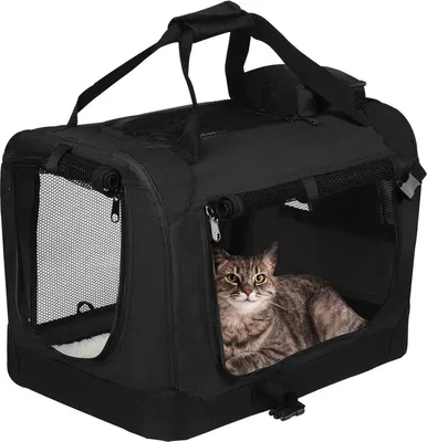 Obrázek produktu pro Hondenbench Reisbench – Skládací přepravní boxy pro psy – Černá – 70 x 52 x 52 cm – Přepravní box pro domácí mazlíčky – Cestovní box pro psy