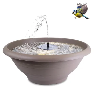 Produktbild von Solar-Brunnen Set für draußen - große 50 cm Schale taupe