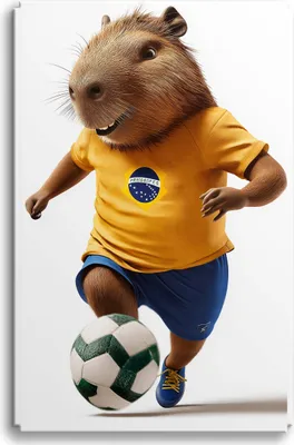Obrázek produktu pro Dětský obraz pro mládež Capybara Fotbalista s kapybarou 60x90