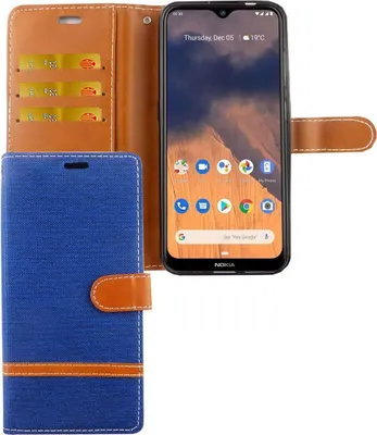 Produktbild von Nokia 2.3 Handy Hülle Schutz-Tasche Case Cover Kartenfach Etui Wallet Blau