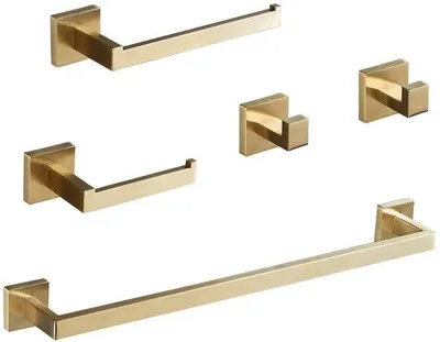 Obrázek produktu pro Sada koupelnového nábytku, 60 cm, nerezová ocel, kartáčovaná, zlatá, GTS3190BG