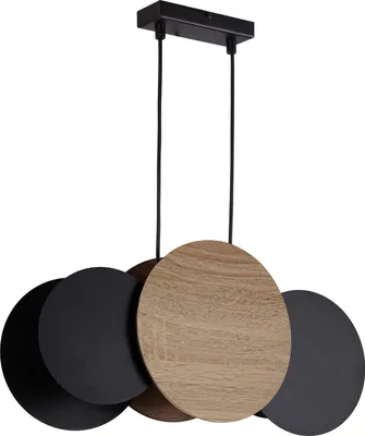 Zdjęcie produktu dla Lampa wisząca TOLA jasne drewno-czarna 3xE27x15W drewno wym:130x51x12cm IP20 Sigma Lighting