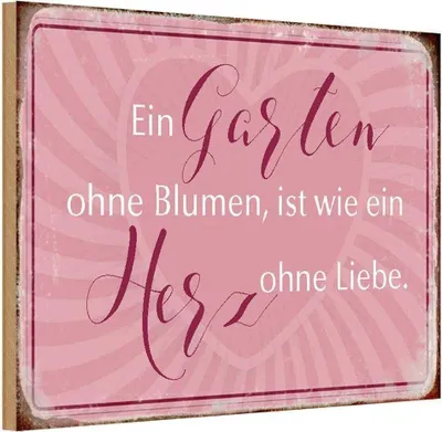 Produktbild von vianmo Holzschild 20x30 cm Garten ohne Blumen wie Herz Spruch Zitat