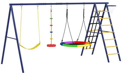 Produktbild von Kinderschaukel-Set, Stahl, 3-8 Jahre, 6-in-1-Design, Bunt