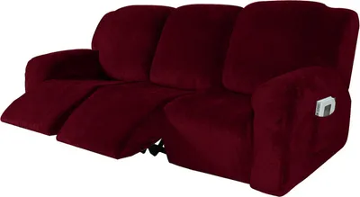 Obrázek produktu pro 8 kusů strečových lehátek Pohovka Slipcover Nábytkový chránič pro 3 polštáře na gauč, červená barva