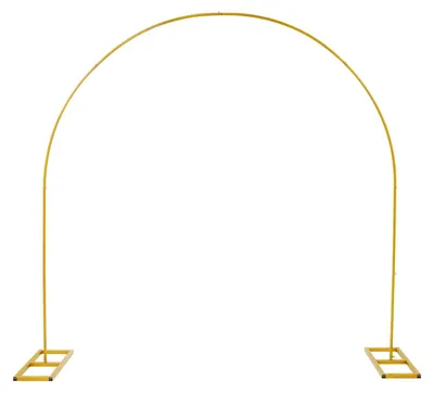 Image de Structure décorative en métal pour arrière-plan - Arche rectangulaire pour mariage, 230x230 cm - Acier de 0,7 mm - Support pour arrière-plan de photos de mariage et de fêtes - Stable jusqu'à 5 kg - Réutilisable - Dorée