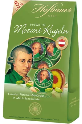 Produktbild von Hofbauer Wien Mozartkugeln Pistazie 160g