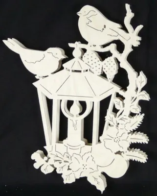Produktbild von Fensterbild Weihnachtslaterne Vögel und Beleuchtung BxHxT 35x27x4cm NEU