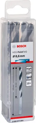 Obrázok produktu pre Bosch 2 608 577 254, Vŕtačka, Špirálový vrták, rotácia vpravo, 8,6 mm, 125 mm, Oceľ, liatina