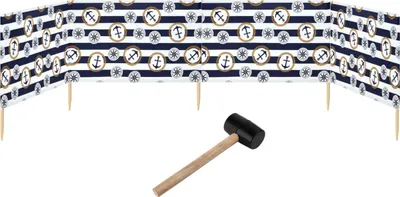 Produktbild von Garronda Strand Windschutz Sichtschutz 5m lang plus Gummihammer GAEX001 (Anker-65, 5 m)