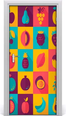 Produktbild von Tulup Türaufkleber 95x205 cm Dekorative Aufkleber Selbstklebend Wasserdichte Tapete Abnehmbar Schlafzimmer Wohnzimmer Wohnkultur - Obst