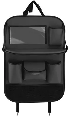 Produktbild von Auto Organizer mit Klapptisch, Rückenlehnenschutz, 7 Fächer, Tablet/Telefon Halter, Wasserdicht, Schwarz
