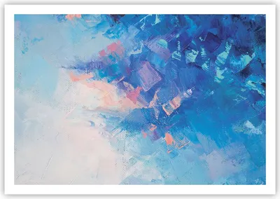 Produktbild von Poster - Poster ohne Rahmen - Abstraktion blau gemalt - 100x70 cm - Wand Bild - Wanddeko - Wandbilder - Kunstposter - Wandposter - Bilder - Kunstdruck - Wanddekoration - Wandbild - P2XAA100x70-4570
