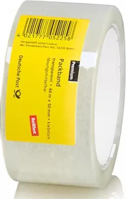 Produktbild von Deutsche Post Packband 66 m x 50 mm, transparent ein Stück