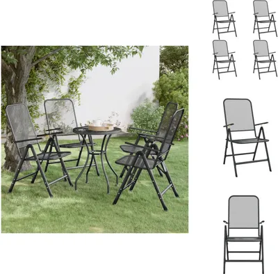 Produktbild von vidaXL Klappbare Gartenstühle 4 Stk. Streckgitter Anthrazit - Gartenstühle