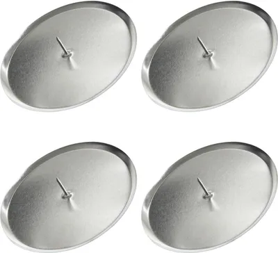Produktbild von Adventskranzkerzenhalter Silberfarben Ø 8 cm aus Metall - 4er Set