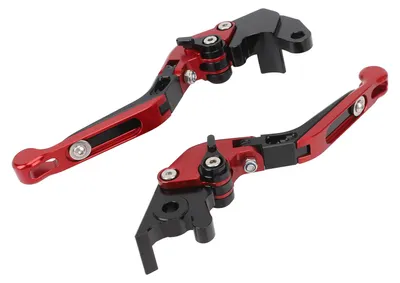 Imagen del producto de Juego de palancas de freno plegables para motocicleta, fabricadas en aluminio CNC, con maneta de embrague, para Yamaha YZF R125, modelos 2014-2022, color rojo