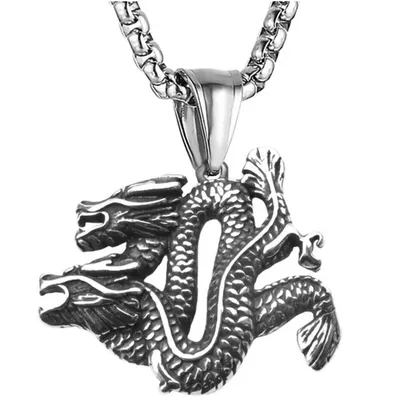 Produktbild von Drachen Halskette aus Silber – Symbol für Stärke und Glück KP33479