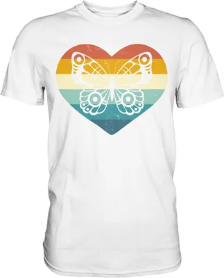 Produktbild von Retro Schmetterling T-Shirt – White / L