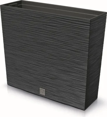 Obrázok produktu pre Květináč Dláto vzor Terasa 58x18x49 cm antracitová s vložkou Vysoký