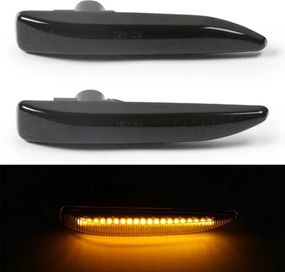 Produktbild von 2x LED Klarglas Seitenblinker Schwarz Smoke SET für BMW 7er E65 E66 ab 2001-2008