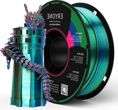Image de Filament PLA « Seide » 175 mm, 1 kg, rouge, bleu, vert, pour impression 3D