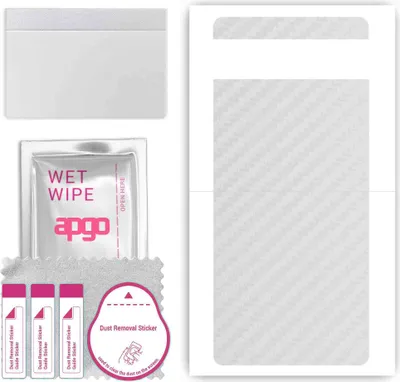 Produktbild von apgo Rückseite Schutzfolie, Skin, kompatibel mit Google Pixel 6a, Hinten Displayschutzfolie aus Vinylfolie, kratzfest, einfache Montage - Transparenter Kohlenstoff