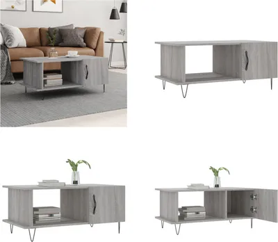 Produktbild von vidaXL Couchtisch Grau Sonoma 90x50x40 cm Holzwerkstoff - Couchtisch - Couchtische - Beistelltisch - Sofatisch