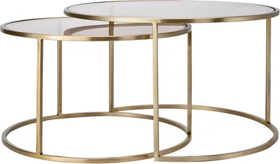 Produktbild von Light & Living - Couchtisch DUARTE - Ø75x44cm - Gold - 2er-Set