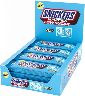 Produktbild von Snickers Crisp Low Sugar High Protein Bar (12x55g) Milk Chocolate - Riegel - Protein-Riegel
