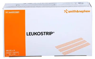 Zdjęcie produktu dla Leukostrip, 26 x 102 mm Opakowanie: 25 x 4 sztuki | Opakowanie (100 sztuk)