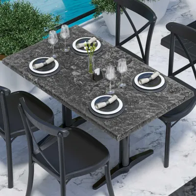 Produktbild von JAMAIKA | Bistro Außen Tischplatte | B:T 120 x 70 cm | Felsen | Rechteckig | Topalit Tischplatte