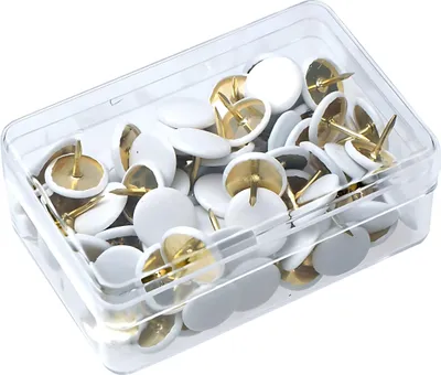 Produktbild von Alco Reißnagel SUN 9,5mm 100St ws plastiküberzogen Plastikdose
