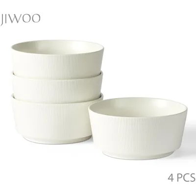 Produktbild von Schale set 4er Ø15,2cm Müslischalen Suppenschalen Salatschale Keramik Schalen für 4 Personen Schüssel Matt-Glasur Mikrowellen- und Spülmaschinenfest