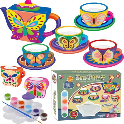 Produktbild von Tee-Set Malerei Tassen Gipsfiguren Kreativ Set